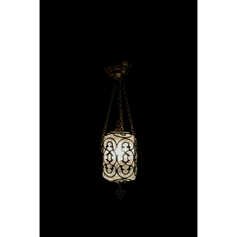 Hanging lamp 50 cm, manblown glass, brass